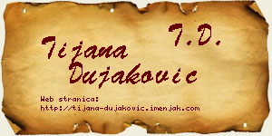 Tijana Dujaković vizit kartica